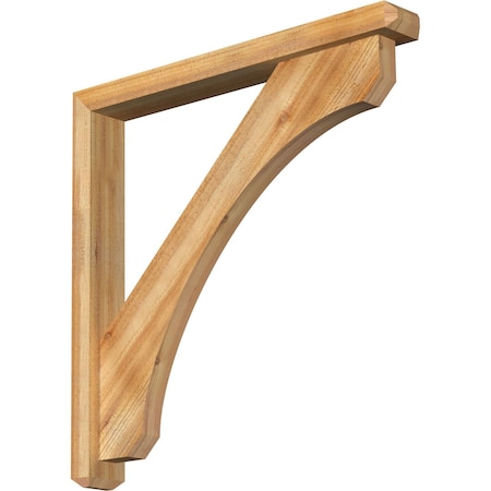 Ekena Millwork Legacy Craftsman Rough Sawn Bracket w/ Offset Brace, Western Red Cedar, 4"W x 32"D x 32"H BKT0402X32X32LEC04RWR